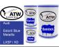 Preview: Audi, Estoril Blue Metallic, LX5P / K0: 500ml Lackdose + 500ml Klarlack + 250ml Härter - Set, von ATW Autoteile West.